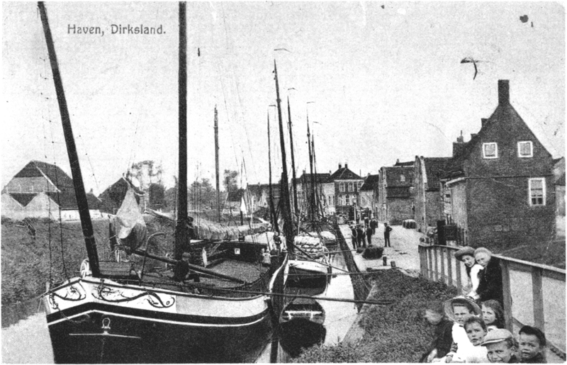 De haven van Dirksland, oude ansichtkaart